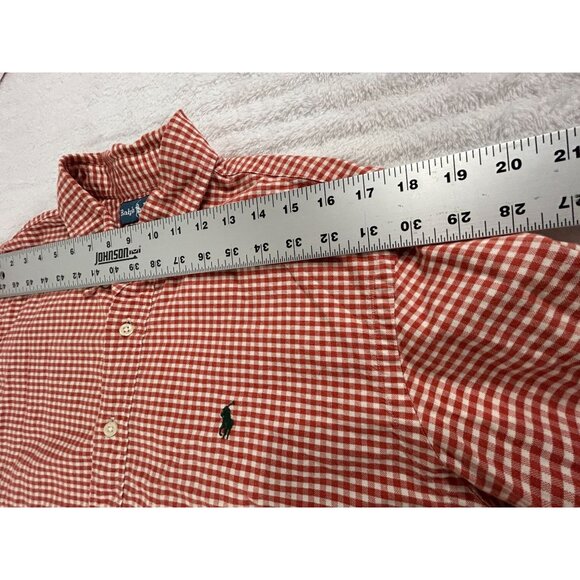 Ralph Lauren Mens Gingham Long Sleeve Shirt Large Red Custom Fit L Button-Up - Picture 5 of 7